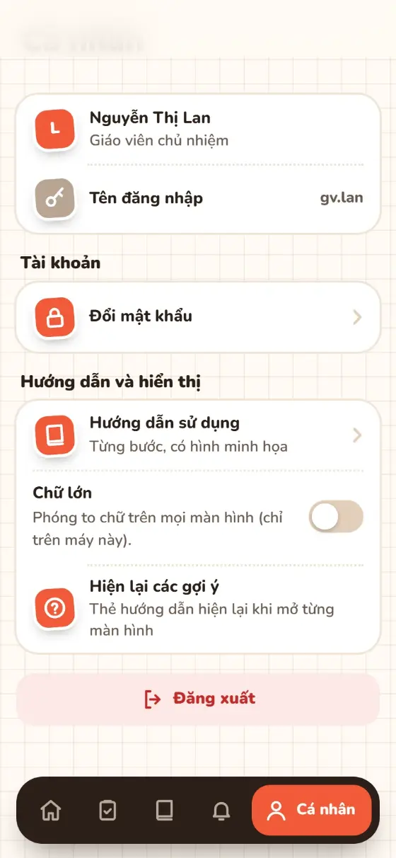 Chữ lớn, hiện lại gợi ý