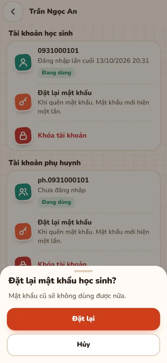 Xác nhận đặt lại mật khẩu