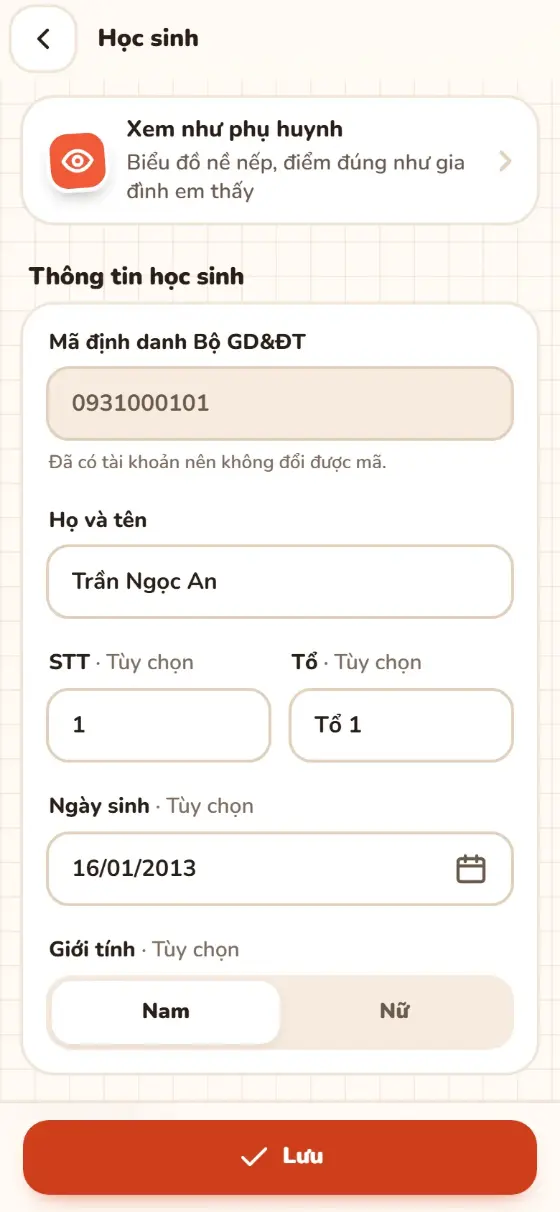 Hồ sơ học sinh